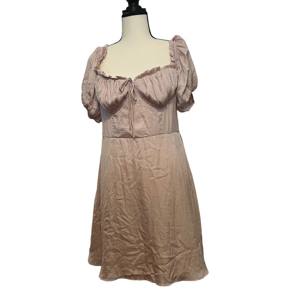 Fashion Nova Peasant Core Dress, Light Pink Blush, Size: XL